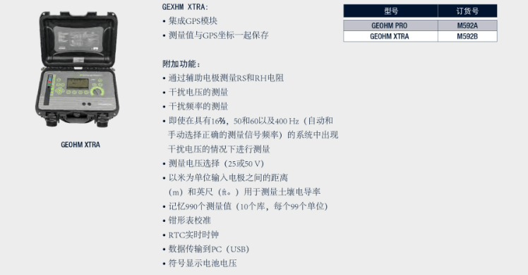 電氣安規(guī)測試儀-接地電阻測試儀-GEOHM PRO/XTRA